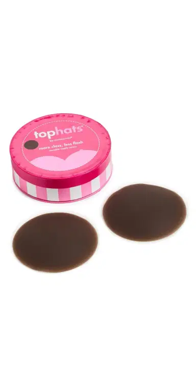 Commando Top Hats Nipple Concealers Mocha One Size | Thumbnail 1