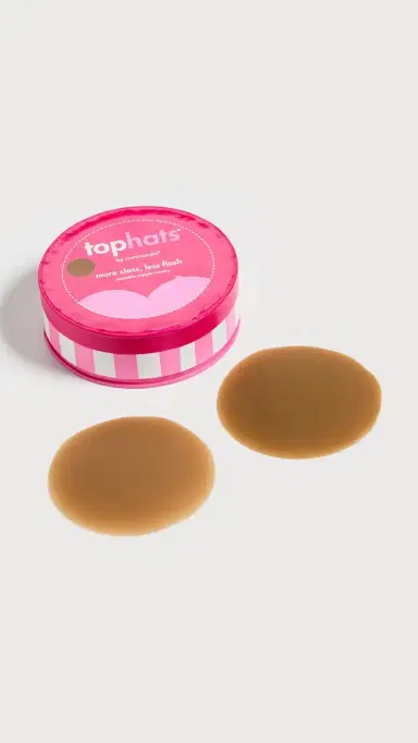 Commando Top Hats Nipple Concealers Caramel One Size | Thumbnail 2