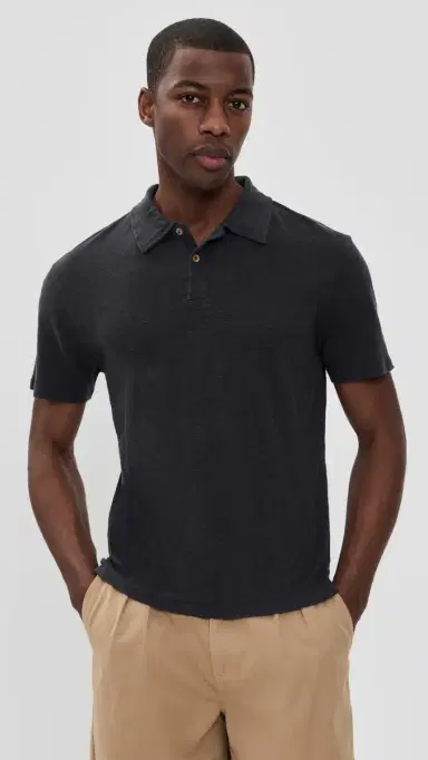 Alex Crane Linen Knit Polo Night L | Thumbnail 2