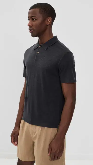 Alex Crane Linen Knit Polo Night L | Thumbnail 4