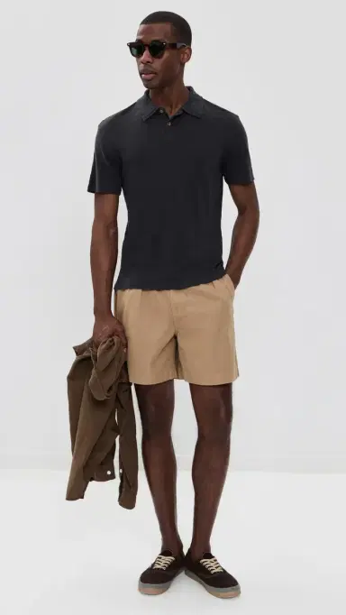 Alex Crane Linen Knit Polo Night L | Thumbnail 5