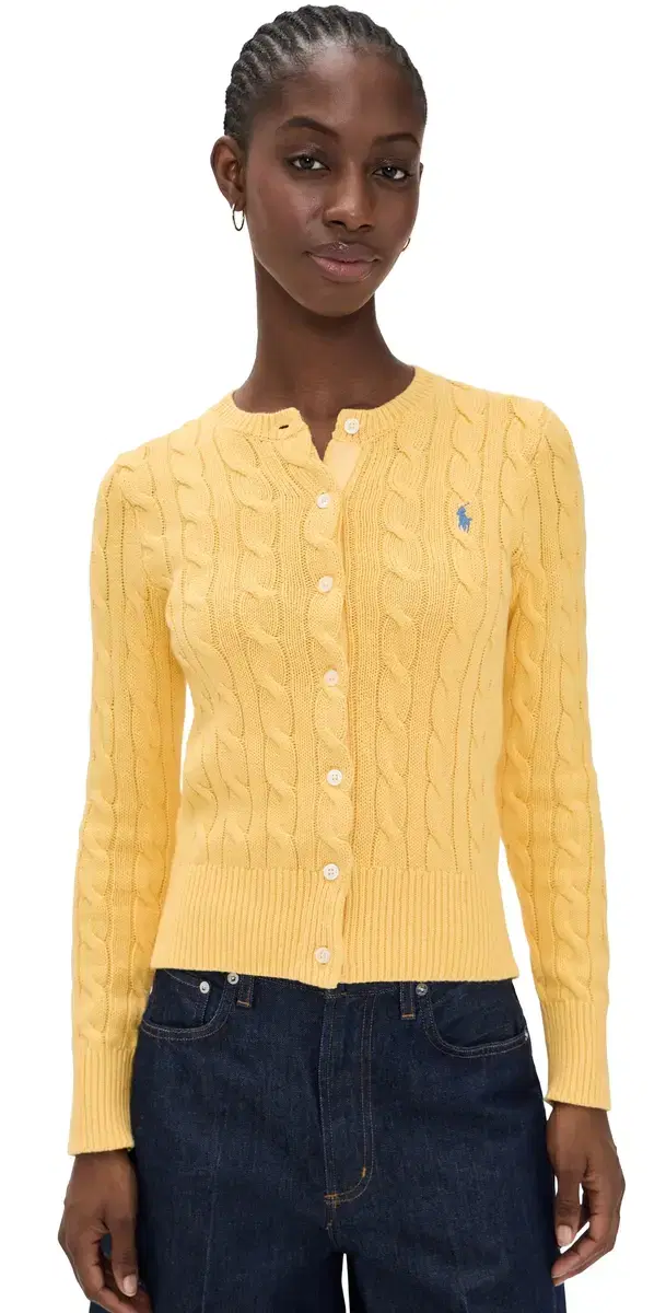 Polo Ralph Lauren Cable Knit Cardigan Beach Yello