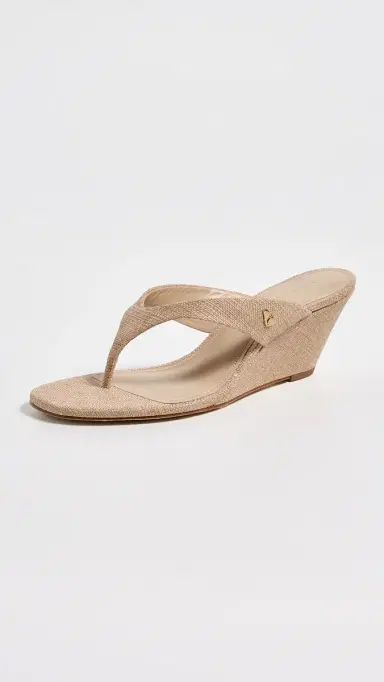 Larroudé Gaia Low Wedges Beige Raffia | Thumbnail 2