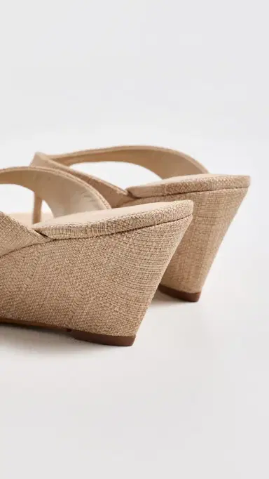 Larroudé Gaia Low Wedges Beige Raffia | Thumbnail 4