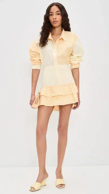Coniglio Palm Beach Cinch Back Miniskirt Daffodil Combo Stripe One Size | Thumbnail 5 Coniglio Palm Beach Cinch Back Miniskirt Daffodil Combo Stripe One Size | Thumbnail 5