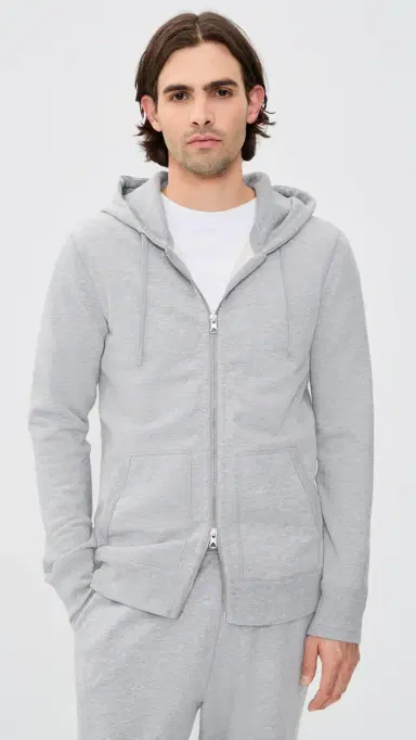 REIGNING CHAMP Midweight Terry Slim Zip Hoodie Hgrey | Thumbnail 2 REIGNING CHAMP Midweight Terry Slim Zip Hoodie Hgrey | Thumbnail 2