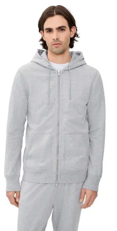 REIGNING CHAMP Midweight Terry Slim Zip Hoodie Hgrey | Thumbnail 1 REIGNING CHAMP Midweight Terry Slim Zip Hoodie Hgrey | Thumbnail 1