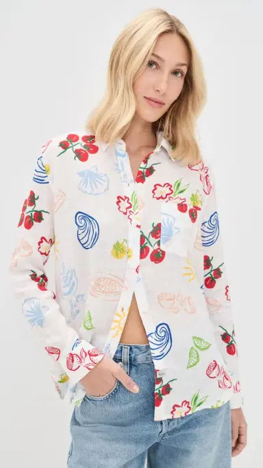RAILS x Giadzy Charli Button Down Shirt White Antipasti | Thumbnail 2 RAILS x Giadzy Charli Button Down Shirt White Antipasti | Thumbnail 2
