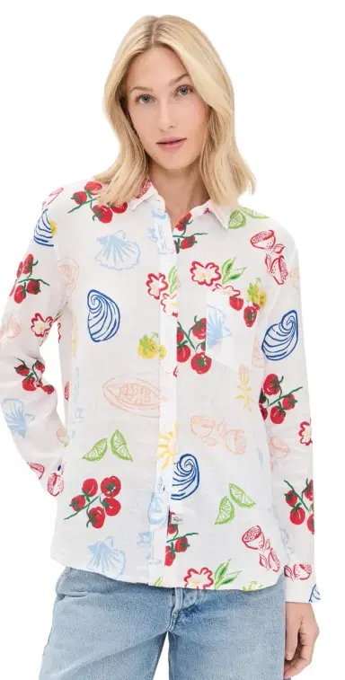RAILS x Giadzy Charli Button Down Shirt White Antipasti | Thumbnail 1 RAILS x Giadzy Charli Button Down Shirt White Antipasti | Thumbnail 1