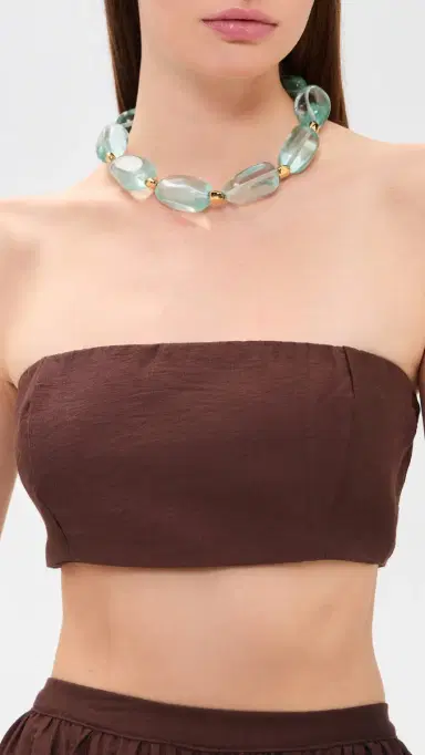 Lizzie Fortunato Lobos Collar In Poolside Blue One Size | Thumbnail 3