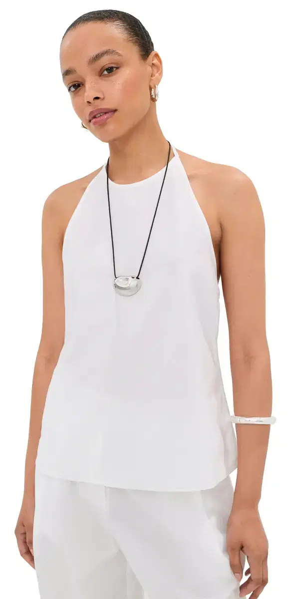 LE BOP Greer Poplin Top White