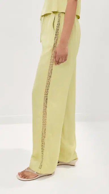 LE BOP Lauren Satin Pants Honeydew | Thumbnail 4 LE BOP Lauren Satin Pants Honeydew | Thumbnail 4