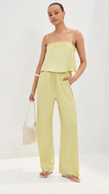 LE BOP Lauren Satin Pants Honeydew | Thumbnail 5 LE BOP Lauren Satin Pants Honeydew | Thumbnail 5