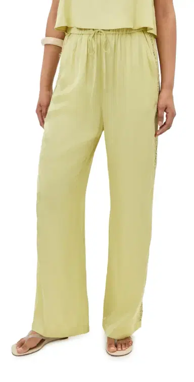 LE BOP Lauren Satin Pants Honeydew | Thumbnail 1 LE BOP Lauren Satin Pants Honeydew | Thumbnail 1