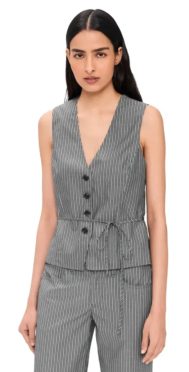 rag & bone Paulette Stripe Poplin Vest Salst