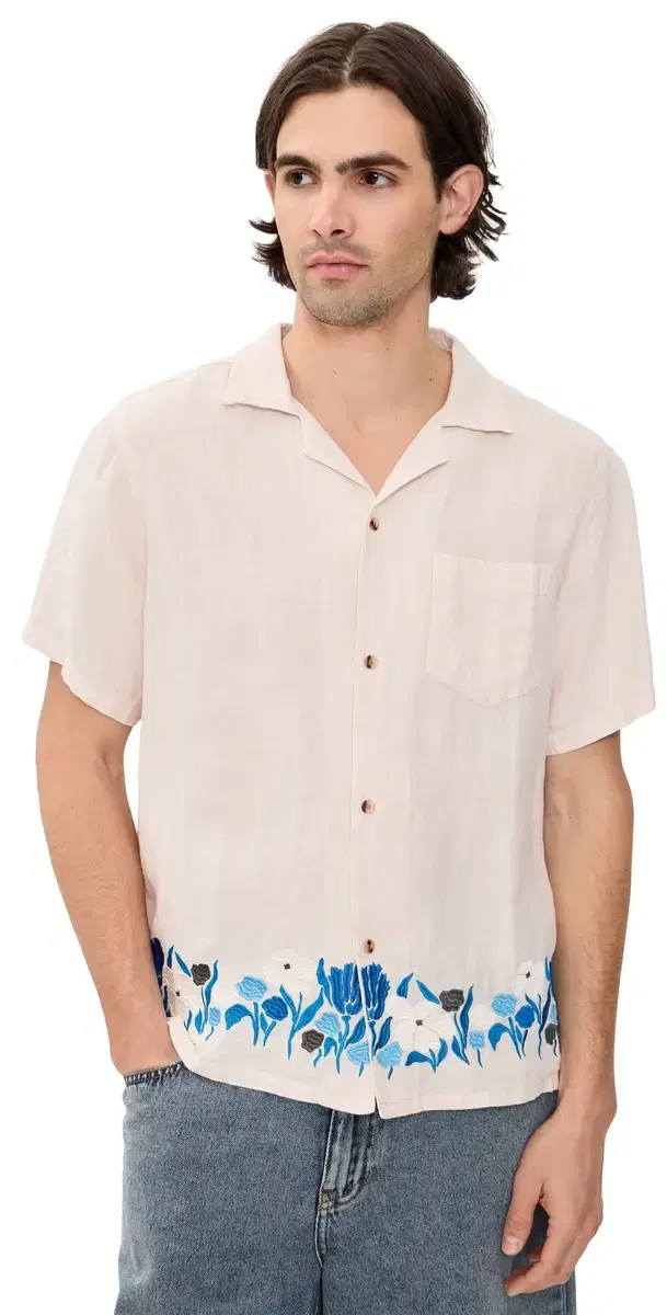 Pearl Lawn Linen Camp Shirt