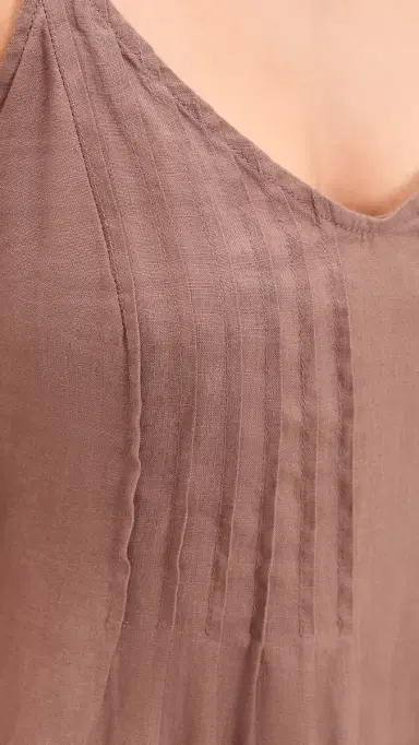Splendid Stella Linen Pintuck Dress Wicker L | Thumbnail 6