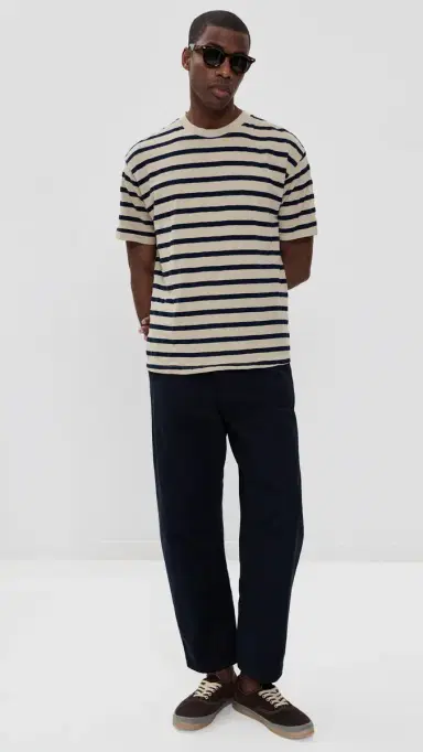Asher Enzo Stripe Tee Bisque M | Thumbnail 5 Asher Enzo Stripe Tee Bisque M | Thumbnail 5