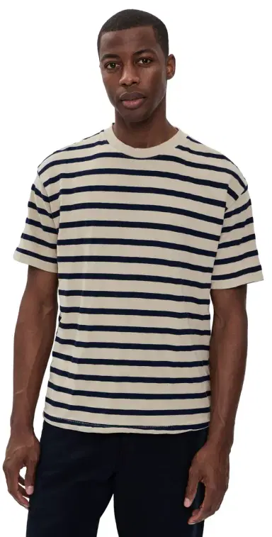 Asher Enzo Stripe Tee Bisque M | Thumbnail 1 Asher Enzo Stripe Tee Bisque M | Thumbnail 1