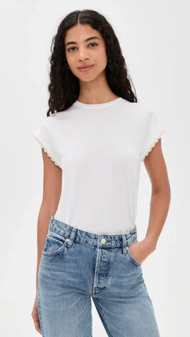 Frame The Crochet Muscle Tee White | Thumbnail 2 Frame The Crochet Muscle Tee White | Thumbnail 2