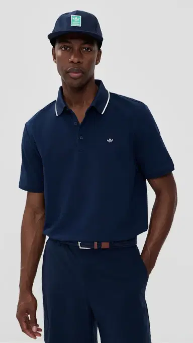 Adidas Golf Originals Twistknit Trefoil Polo Night Indigo/Chalk White S | Thumbnail 2 Adidas Golf Originals Twistknit Trefoil Polo Night Indigo/Chalk White S | Thumbnail 2