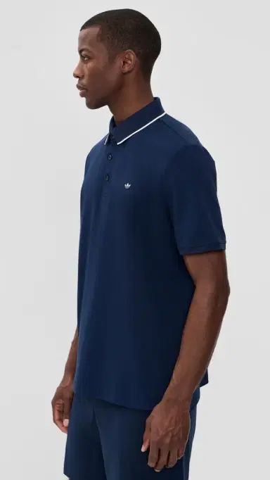 Adidas Golf Originals Twistknit Trefoil Polo Night Indigo/Chalk White S | Thumbnail 4 Adidas Golf Originals Twistknit Trefoil Polo Night Indigo/Chalk White S | Thumbnail 4