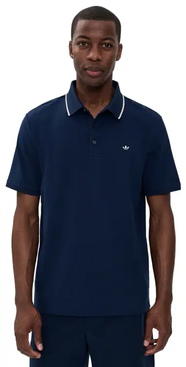 Adidas Golf Originals Twistknit Trefoil Polo Night Indigo/Chalk White S | Thumbnail 1 Adidas Golf Originals Twistknit Trefoil Polo Night Indigo/Chalk White S | Thumbnail 1