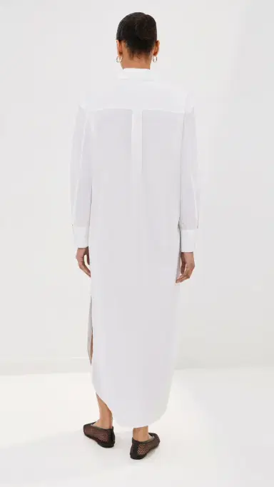 LE BOP Elliot Poplin Dress White S | Thumbnail 3