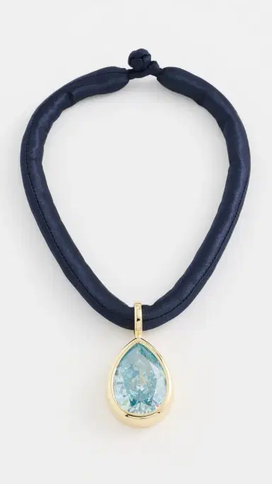 MAYAMAR Statement Teardrop Cord Necklace Turquoise One Size | Thumbnail 2 MAYAMAR Statement Teardrop Cord Necklace Turquoise One Size | Thumbnail 2