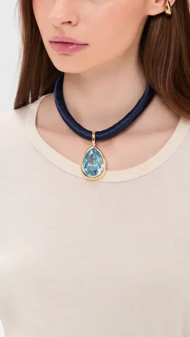 MAYAMAR Statement Teardrop Cord Necklace Turquoise One Size | Thumbnail 3 MAYAMAR Statement Teardrop Cord Necklace Turquoise One Size | Thumbnail 3