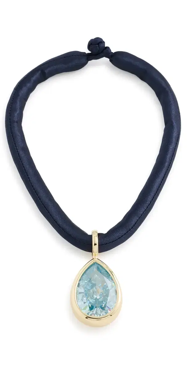 Statement Teardrop Cord Necklace Turquoise One Size