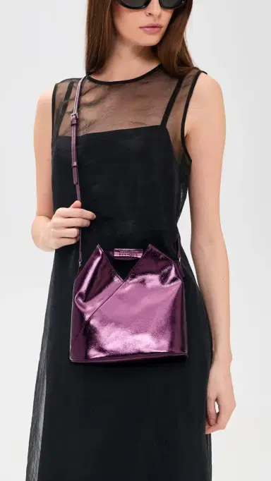 MM6 Maison Margiela Japanese Crossbody Bag Aubergine Gleam One Size | Thumbnail 3