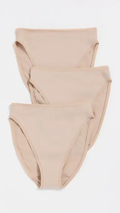 Natori Bliss Bare Cotton High Cut Briefs 3 Pack Café | Thumbnail 2