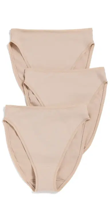 Natori Bliss Bare Cotton High Cut Briefs 3 Pack Café | Thumbnail 1