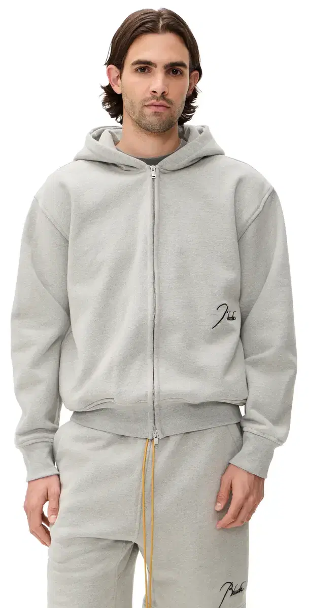 Classique Zip Up Hoodie Heather Grey/Black
