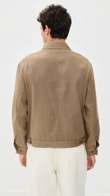 Madewell Herringbone Linen Zip Jacket Olive | Thumbnail 3 Madewell Herringbone Linen Zip Jacket Olive | Thumbnail 3