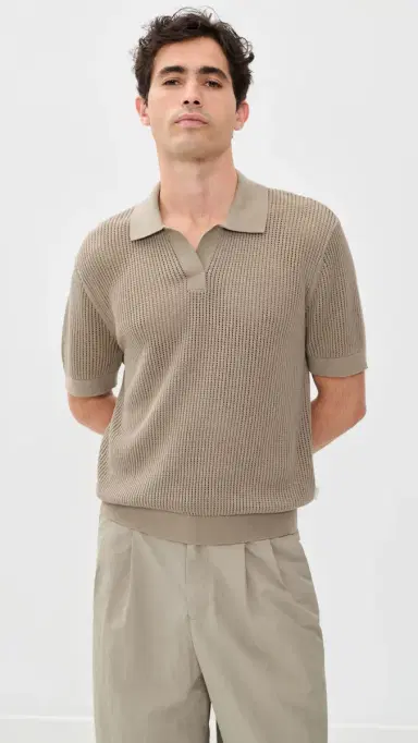 AUTO-REPLY Knit Mesh Polo Shirt | Thumbnail 2