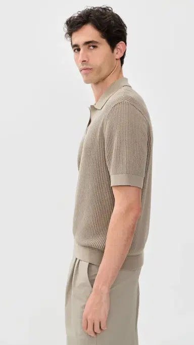 AUTO-REPLY Knit Mesh Polo Shirt | Thumbnail 4