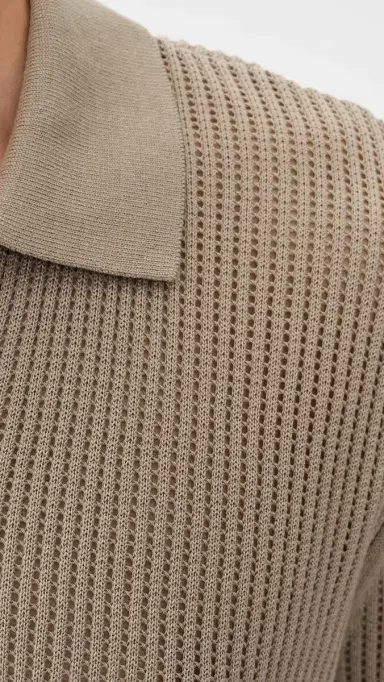 AUTO-REPLY Knit Mesh Polo Shirt | Thumbnail 6