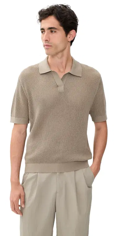 AUTO-REPLY Knit Mesh Polo Shirt | Thumbnail 1