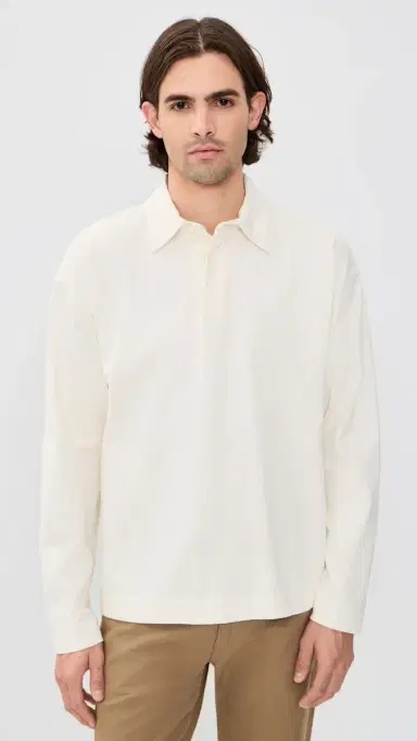 Norse Projects Isefjord Compact Cotton Polo Ecru | Thumbnail 2