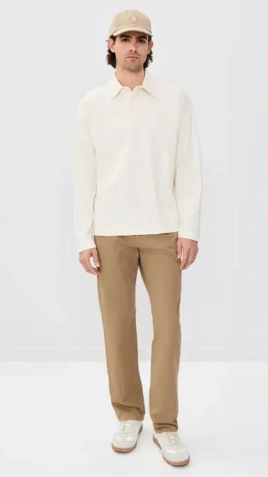 Norse Projects Isefjord Compact Cotton Polo Ecru | Thumbnail 5