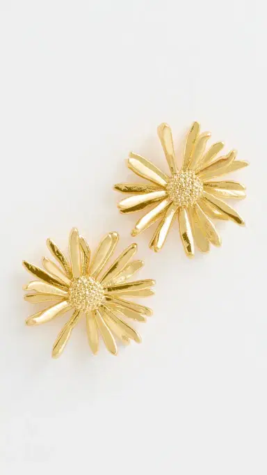 LELET NY Daisy Stud Earrings Gold One Size | Thumbnail 2