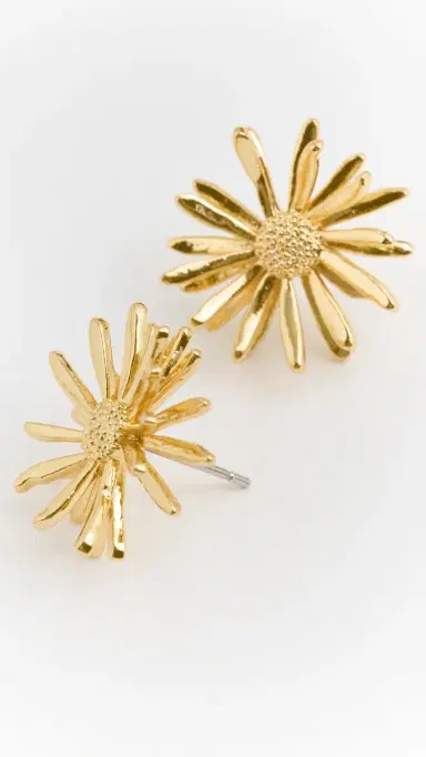 LELET NY Daisy Stud Earrings Gold One Size | Thumbnail 4