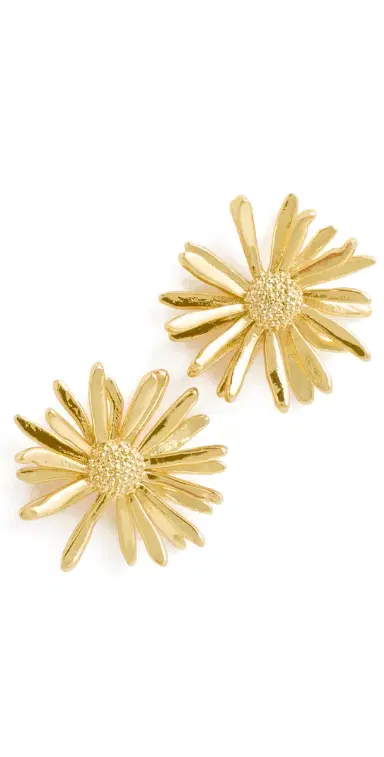 LELET NY Daisy Stud Earrings Gold One Size | Thumbnail 1