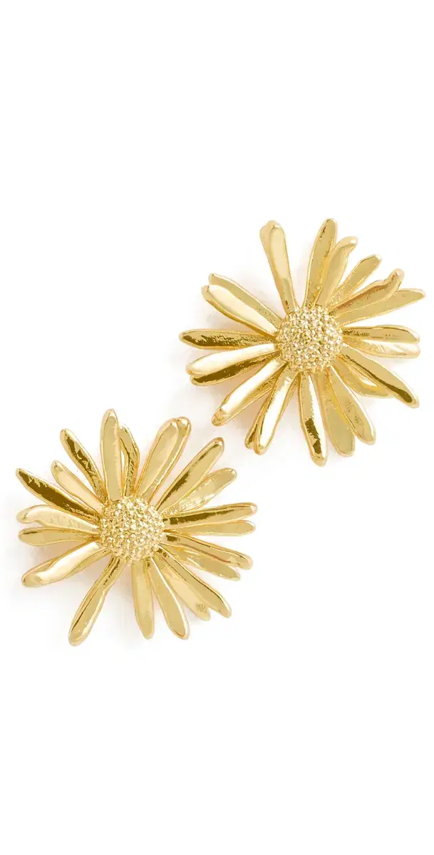 Daisy Stud Earrings Gold One Size