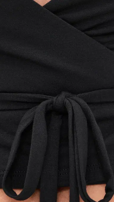 ÉTERNE Soft Jersey Wrap Top | Thumbnail 6