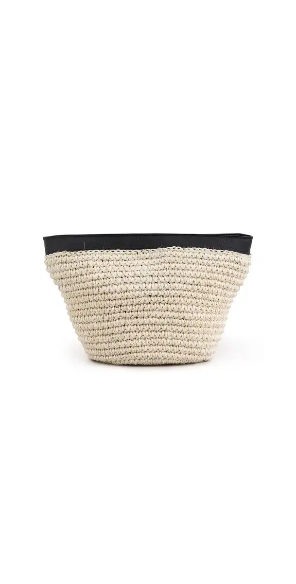 The Medium Zip Clutch Natural/Black One Size