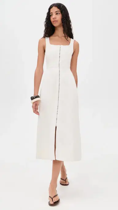 ALIGNE Denim Midi Dress Ecru | Thumbnail 2