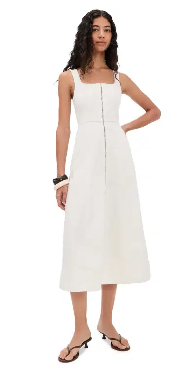 ALIGNE Denim Midi Dress Ecru | Thumbnail 1